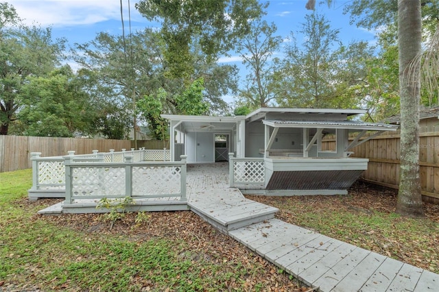 exterior space featuring a deck