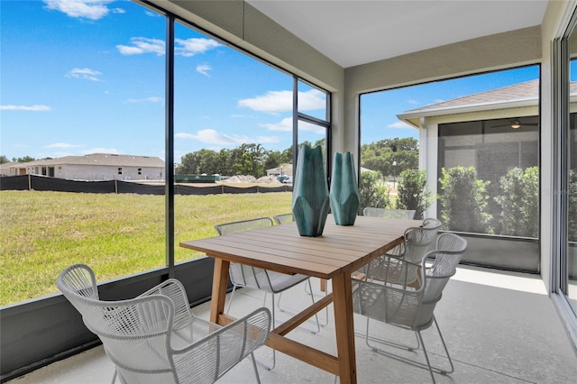 view of sunroom