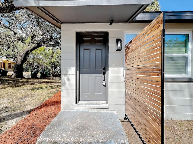 view of doorway to property