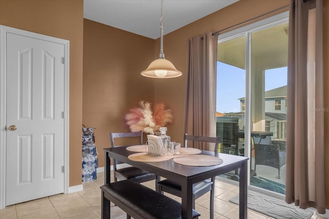 view of tiled dining area