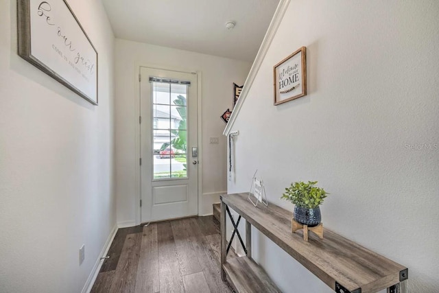 709 Benoi Dr, Davenport, FL 33896 - entryway featuring dark wood-type flooring and baseboards