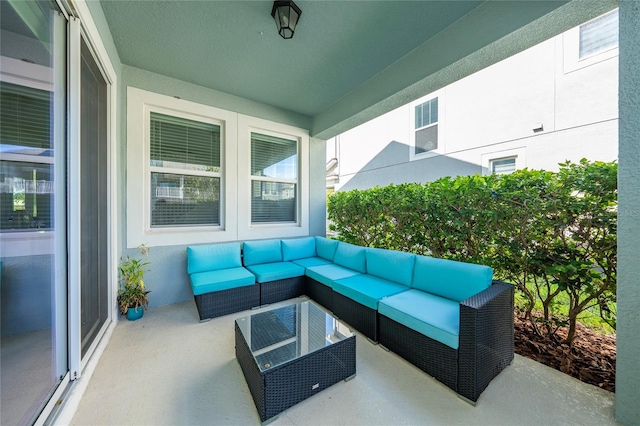 view of patio with an outdoor hangout area