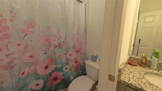 bathroom with vanity and toilet