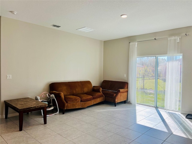 interior space featuring light tile patterned floors