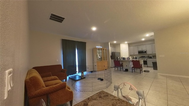 view of tiled living room