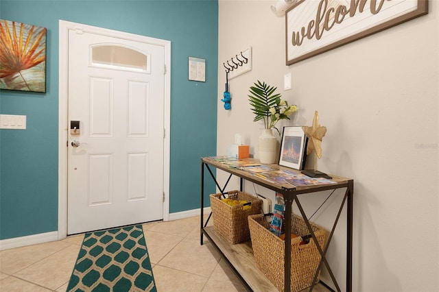 view of tiled foyer entrance