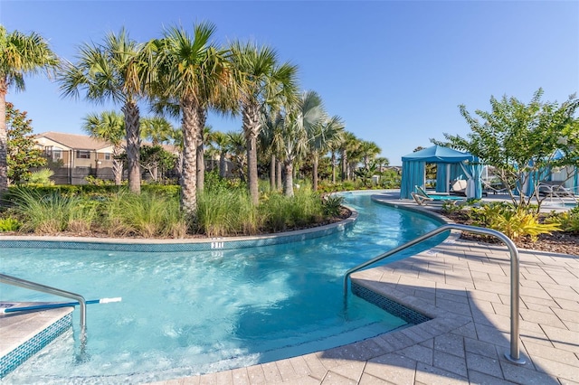 view of pool featuring a gazebo