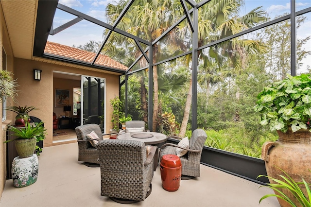 view of sunroom