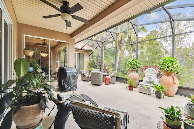 sunroom with a healthy amount of sunlight