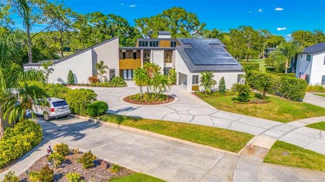 modern home with solar panels