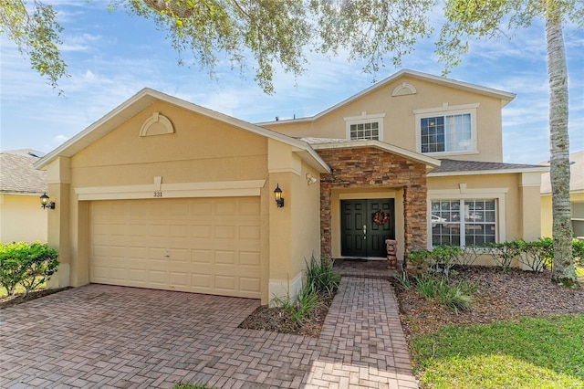 view of property with a garage