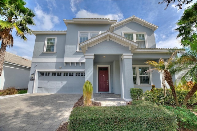 view of front of home with a garage