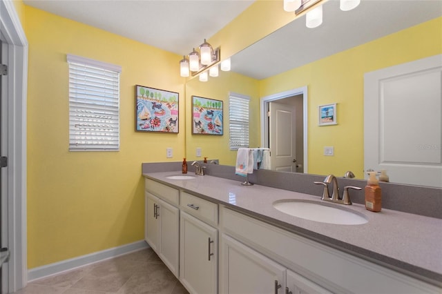 bathroom featuring vanity and tile patterned floors