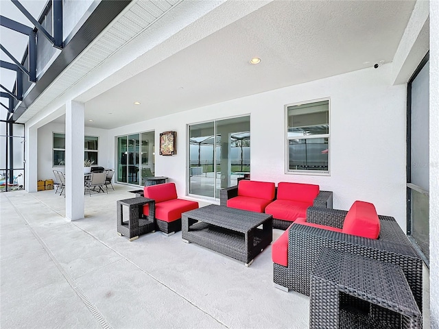 view of patio featuring outdoor lounge area