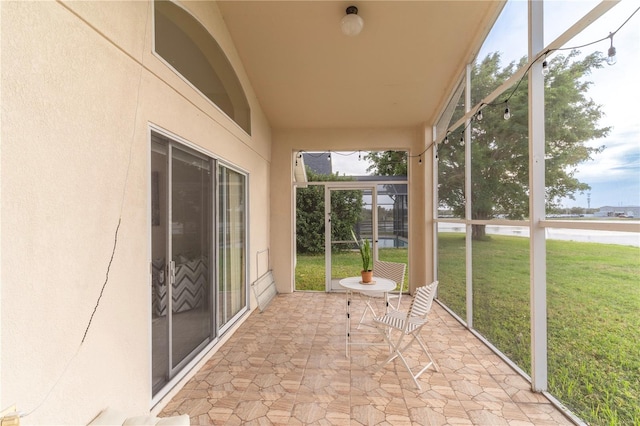 view of unfurnished sunroom