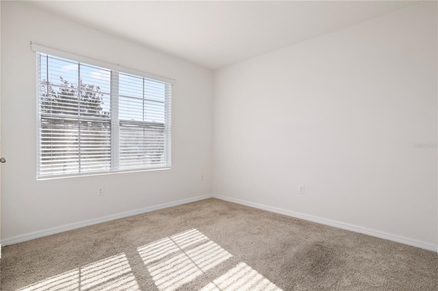 unfurnished room with light carpet