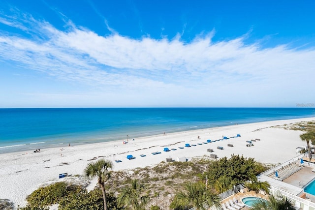 water view featuring a beach view