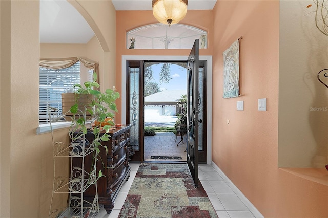 view of tiled foyer