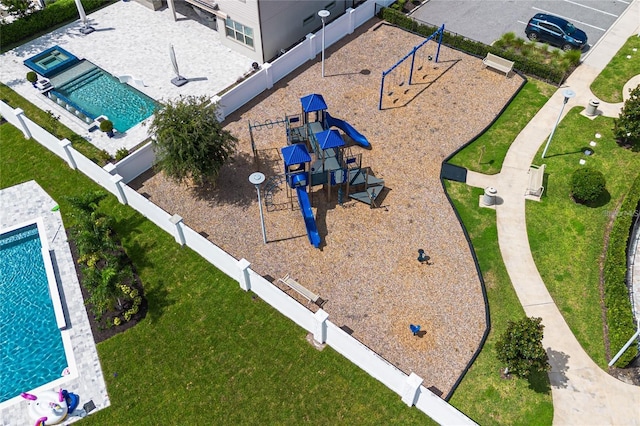 7845 Wandering Way, Orlando, FL 32836 - bird's eye view of a pool area and a park