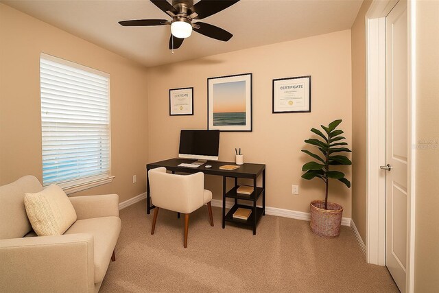 7845 Wandering Way, Orlando, FL 32836 - office space with light colored carpet, baseboards, and ceiling fan