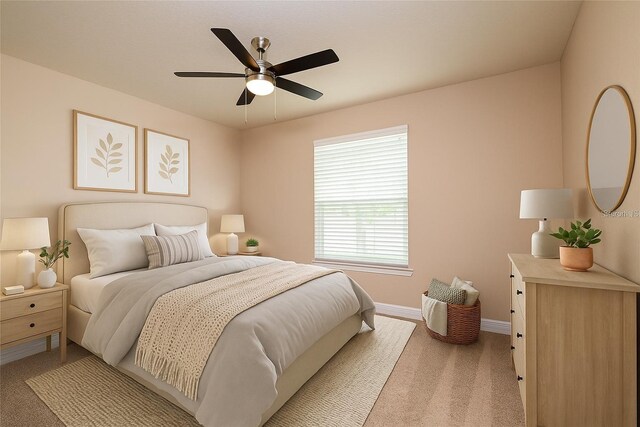7845 Wandering Way, Orlando, FL 32836 - bedroom featuring light colored carpet, baseboards, and a ceiling fan