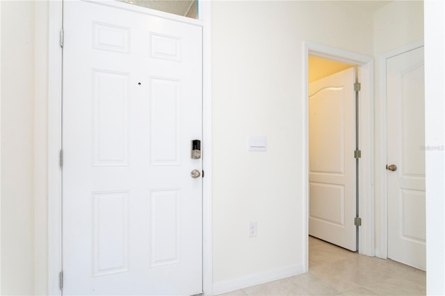 interior space with light tile patterned flooring