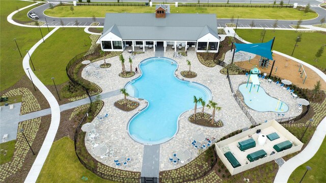 view of pool with a patio area