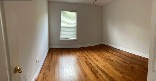 spare room with wood-type flooring