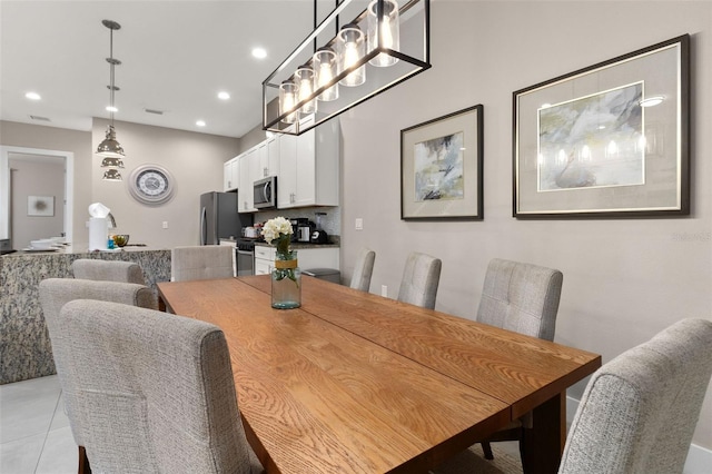 view of tiled dining area