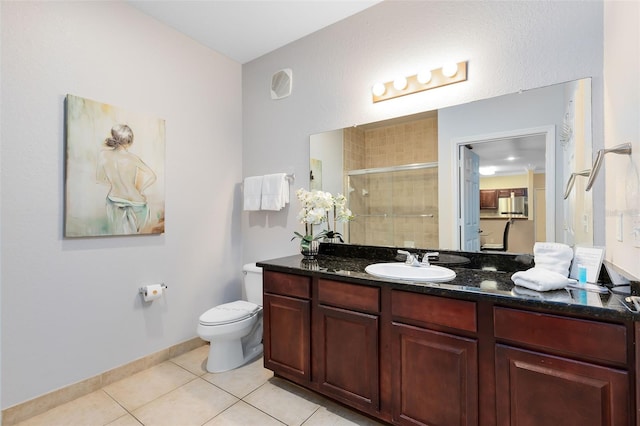 1301 Tuscan Ter Unit 9106, Davenport, FL 33896 - full bathroom with tile patterned floors, a stall shower, vanity, toilet, and baseboards