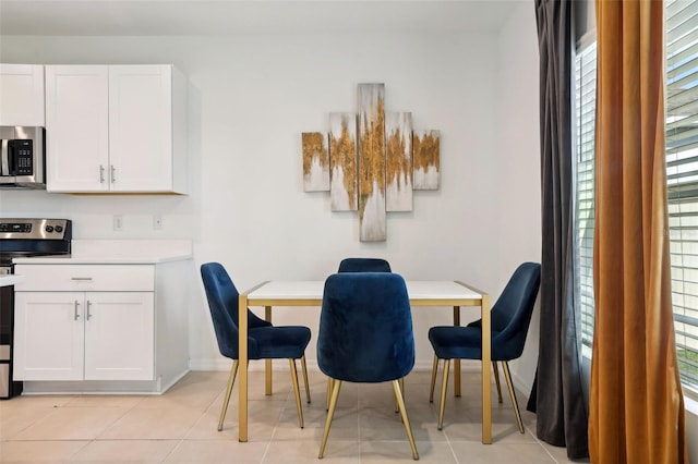 view of tiled dining room