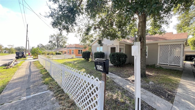 view of single story home