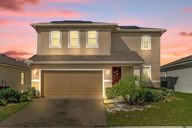 view of front facade featuring a garage