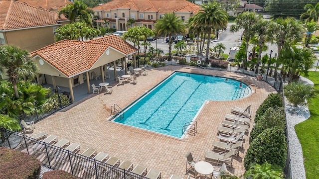 view of pool featuring a patio