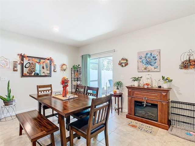 view of tiled dining area