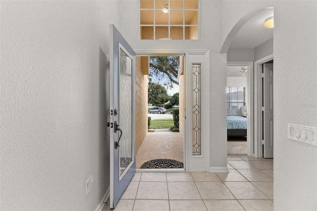 view of tiled foyer entrance