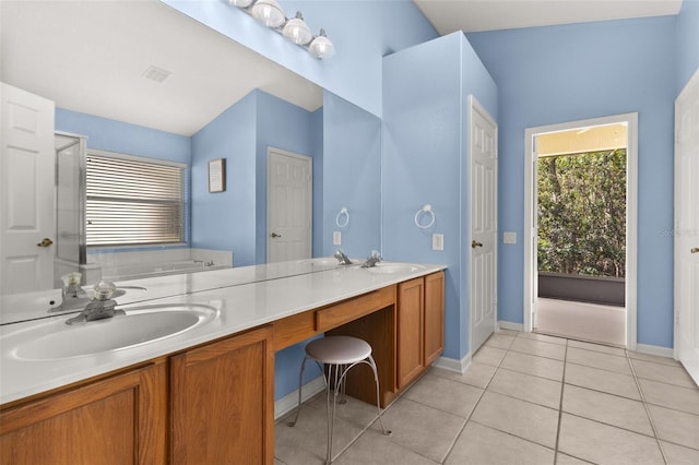 bathroom featuring vanity and tile patterned floors