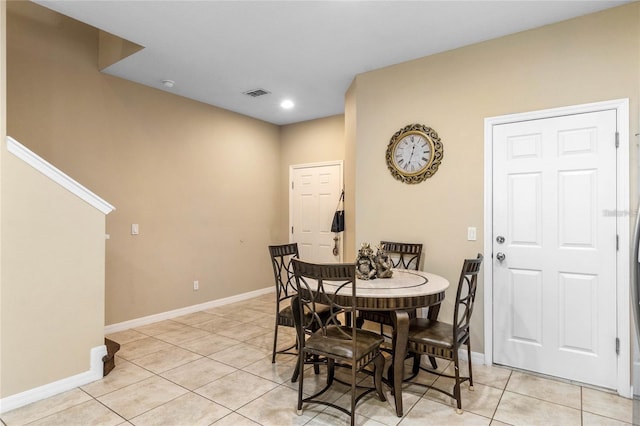 view of tiled dining room