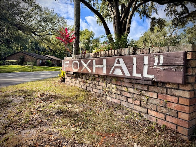 view of community sign