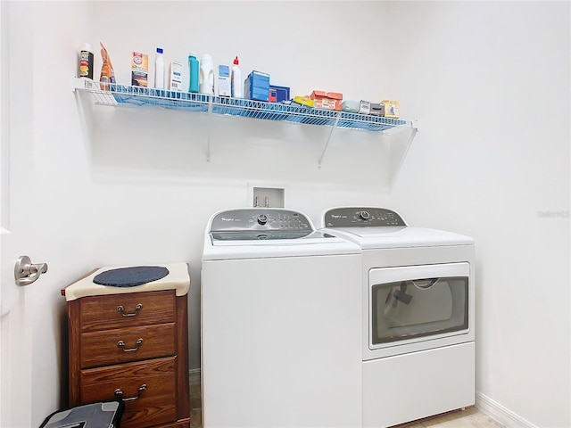 laundry area with washer and dryer