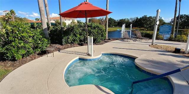 view of pool with a patio