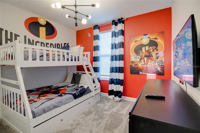 712 Whistling Straits Blvd, Davenport, FL 33896 - carpeted bedroom with a chandelier and baseboards