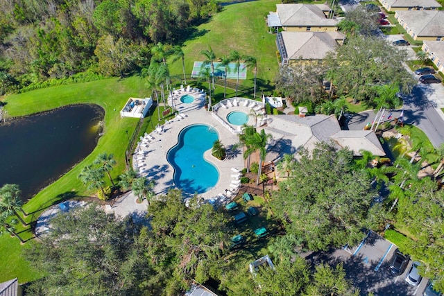 2216 Mystic Ring Loop, Poinciana, FL 34759 - aerial view of property and surrounding area with a pool and a large body of water