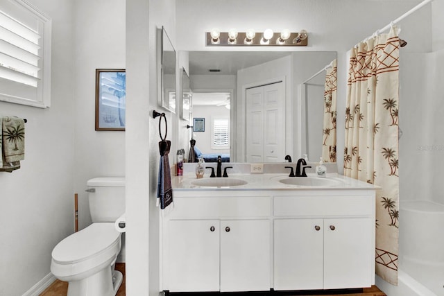 2216 Mystic Ring Loop, Poinciana, FL 34759 - bathroom with double vanity and curtained shower