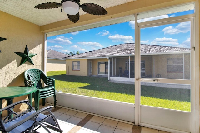 2216 Mystic Ring Loop, Poinciana, FL 34759 - sunroom / solarium featuring a ceiling fan