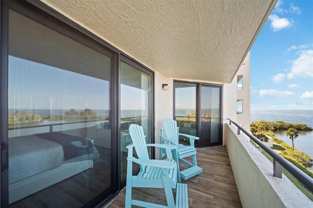 balcony with a water view