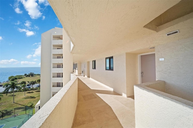 balcony with a water view