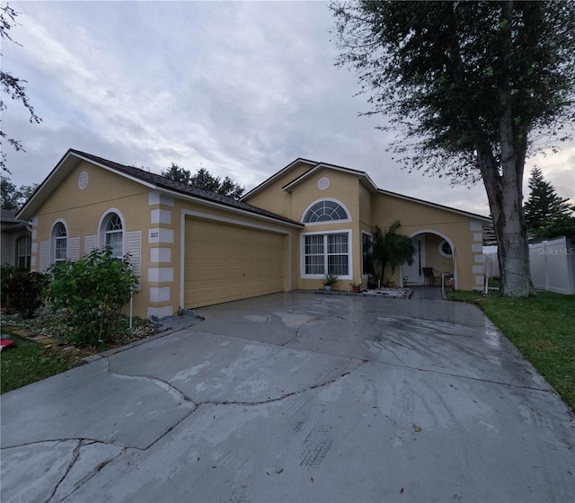 view of front of house featuring a garage