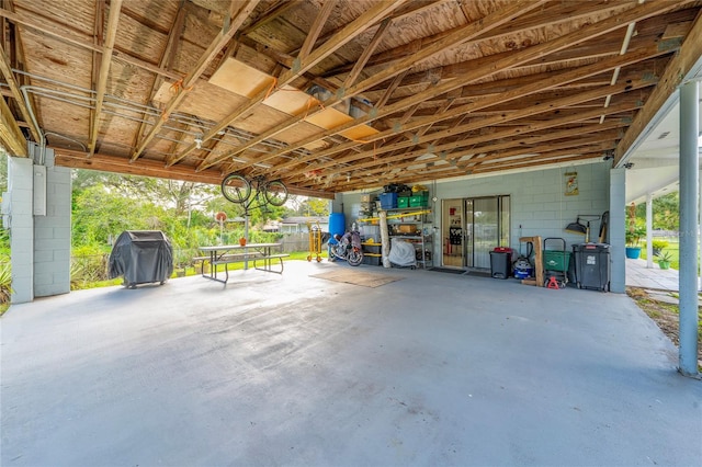 view of garage