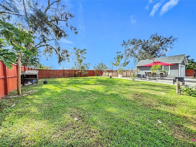 view of yard featuring a patio area